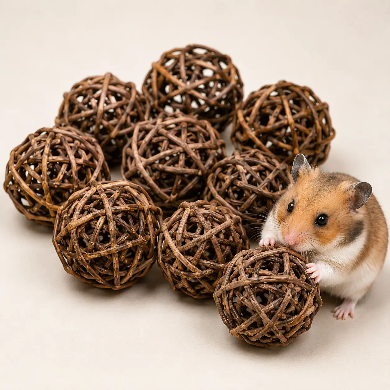 natural willow ball chew toy for chinchillas